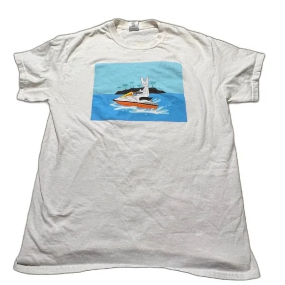 2019 Bad Bunny X100PRE Concert Tour T-Shirt White Double Sided Medium - Picture 1 of 6